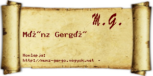 Münz Gergő névjegykártya